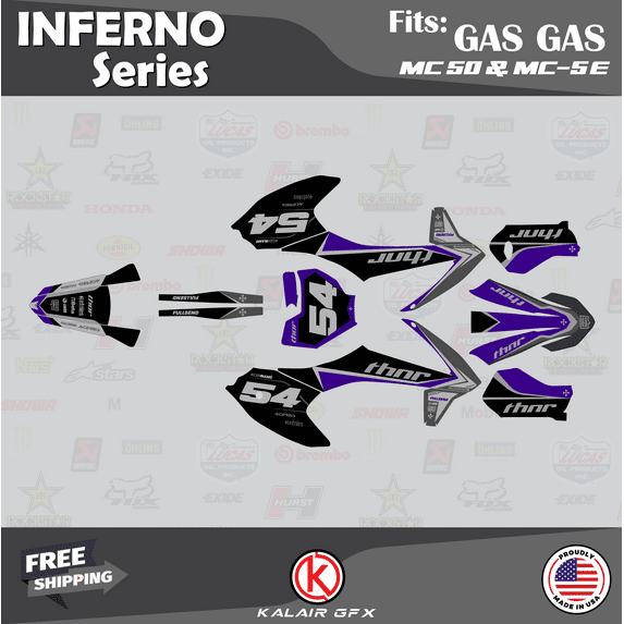 Kalair GFX Graphics Kit for Gasgas MC50 MC-E5 MC-E3 (2021-2023) Inferno Series