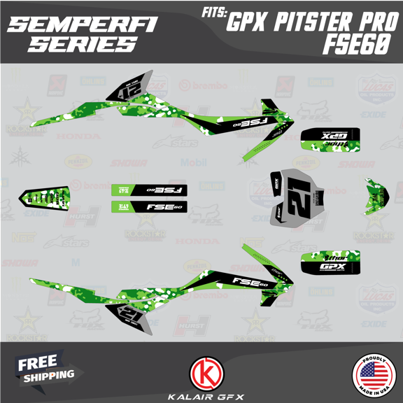Kalair GFX Graphics Kit for Gpx PITSTER PRO FSE60 (All Years) Semperfi Series