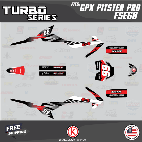 Kalair GFX Graphics Kit for Gpx PITSTER PRO FSE60 (All Years) Turbo Series