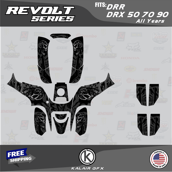 Kalair GFX Graphics Kit for Honda ATV DRR DRX50 DRX70 DRX90 (All Years) Revolt Series