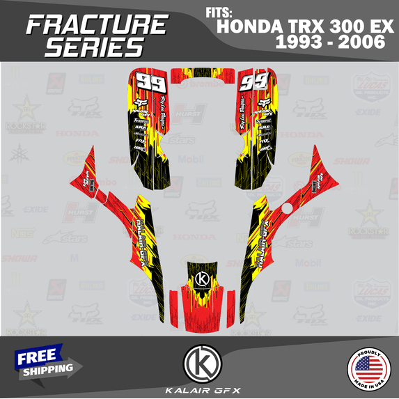 Kalair GFX Graphics Kit for Honda ATV TRX 300EX (1993-2006) Fracture Series