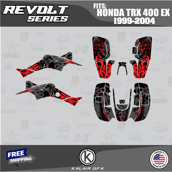 Kalair GFX Graphics Kit for Honda ATV TRX 400EX (1999-2004) Revolt Series