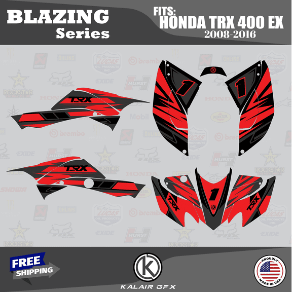 Kalair GFX Graphics Kit for Honda ATV TRX 400EX (2008-2016) Blazing Series