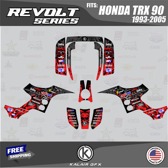 Kalair GFX Graphics Kit for Honda ATV TRX 90 (1993-2005) Revolt Series
