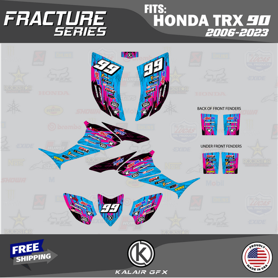 Kalair GFX Graphics Kit for Honda ATV TRX 90 (2006-2023) Fracture Series