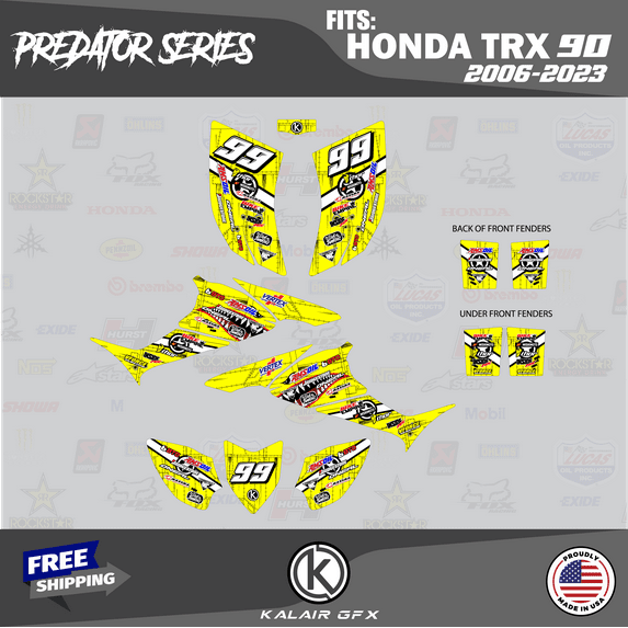 Kalair GFX Graphics Kit for Honda ATV TRX 90 (2006-2023) Predator Series
