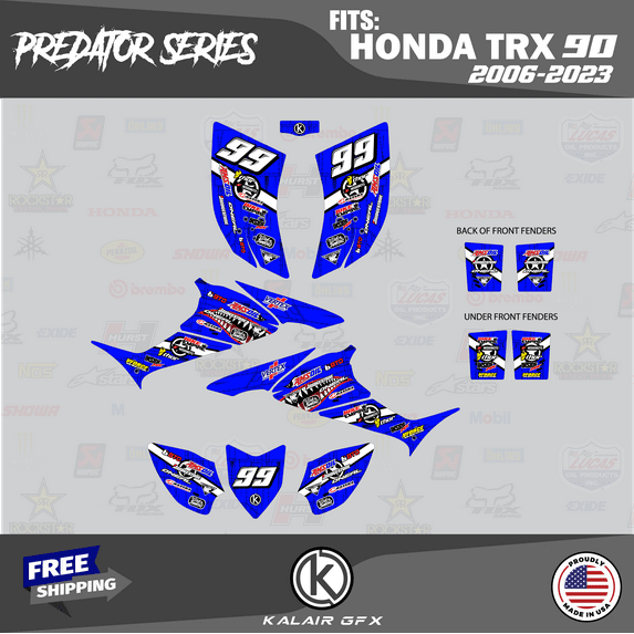 Kalair GFX Graphics Kit for Honda ATV TRX 90 (2006-2023) Predator Series