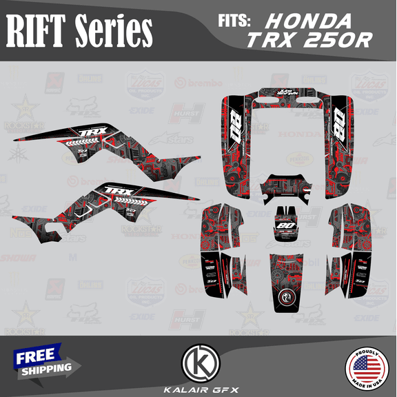 Kalair GFX Graphics Kit for Honda ATV TRX250R (All Years) Rift Series