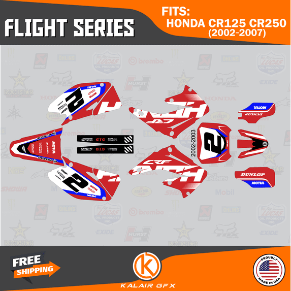 Kalair GFX Graphics Kit for Honda CR125 (2002-2007) Flight Series