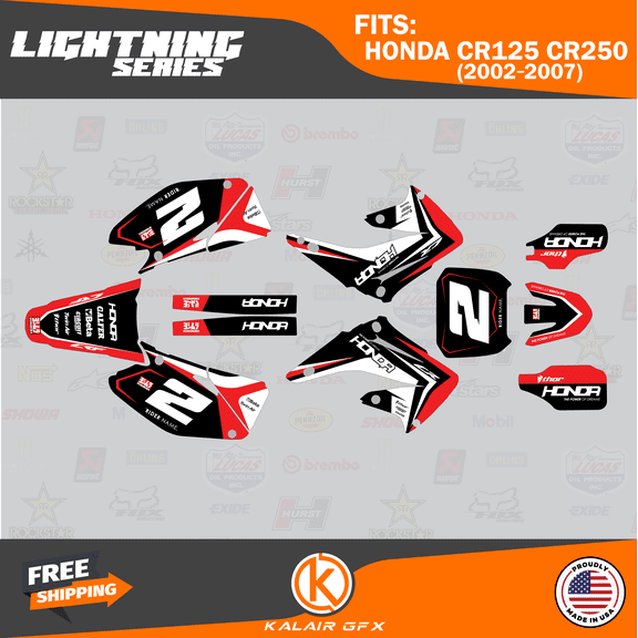 Kalair GFX Graphics Kit for Honda CR125 (2002-2007) Lightning Series