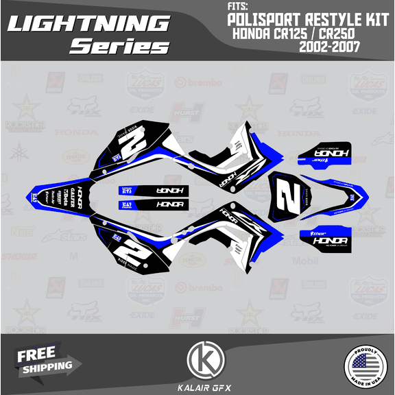 Kalair GFX Graphics Kit for Honda CR125 (2002-2007) Lightning Series
