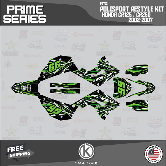 Kalair GFX Graphics Kit for Honda CR125 POLISPORT Restyle (2002-2007) Prime Series