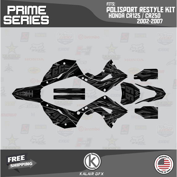 Kalair GFX Graphics Kit for Honda CR125 POLISPORT Restyle (2002-2007) Prime Series
