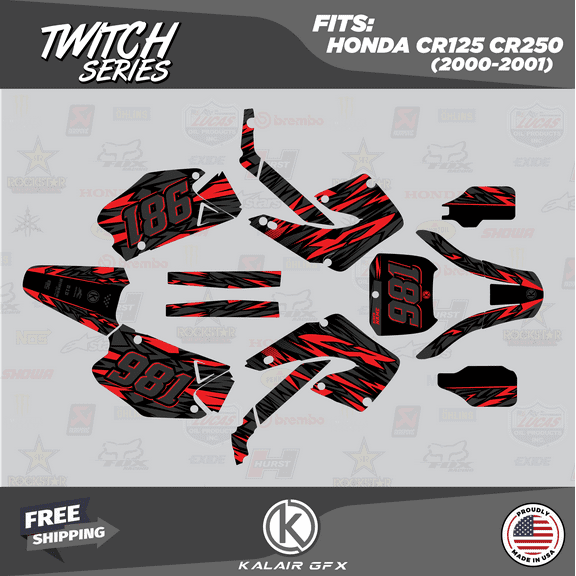Kalair GFX Graphics Kit for Honda CR250 (2000-2001) Twitch Series