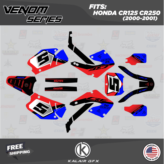 Kalair GFX Graphics Kit for Honda CR250 (2000-2001) Venom Series
