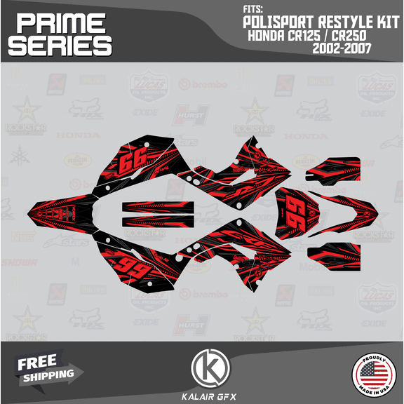 Kalair GFX Graphics Kit for Honda CR250 POLISPORT Restyle (2002-2007) Prime Series