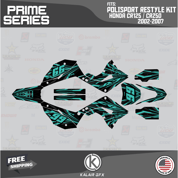 Kalair GFX Graphics Kit for Honda CR250 POLISPORT Restyle (2002-2007) Prime Series