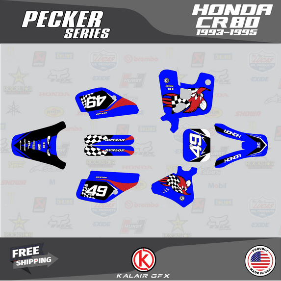 Kalair GFX Graphics Kit for Honda CR80 (1993-1995) Pecker Series