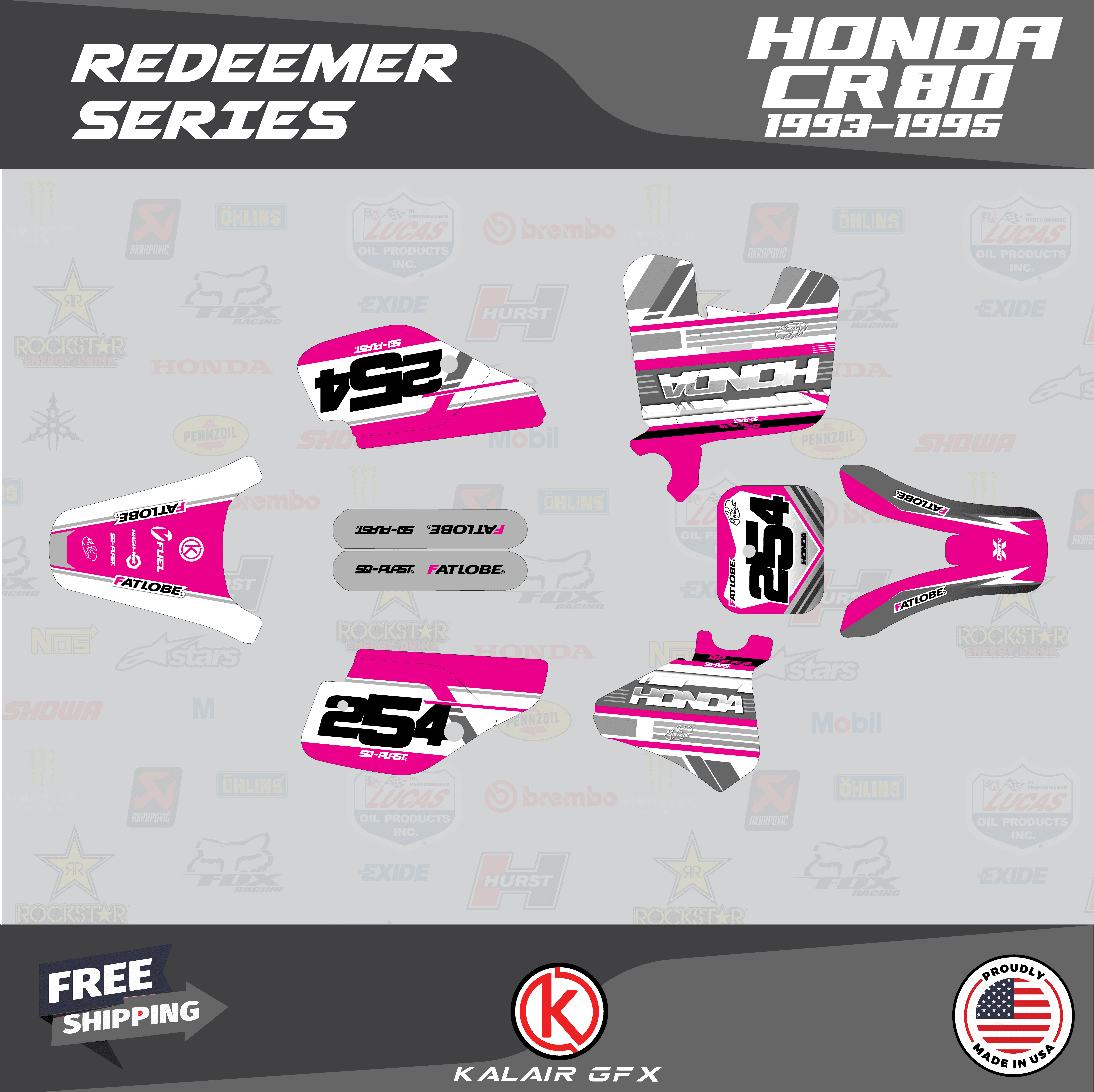 Kalair GFX Graphics Kit for Honda CR80 (1993-1995) Redeemer Series