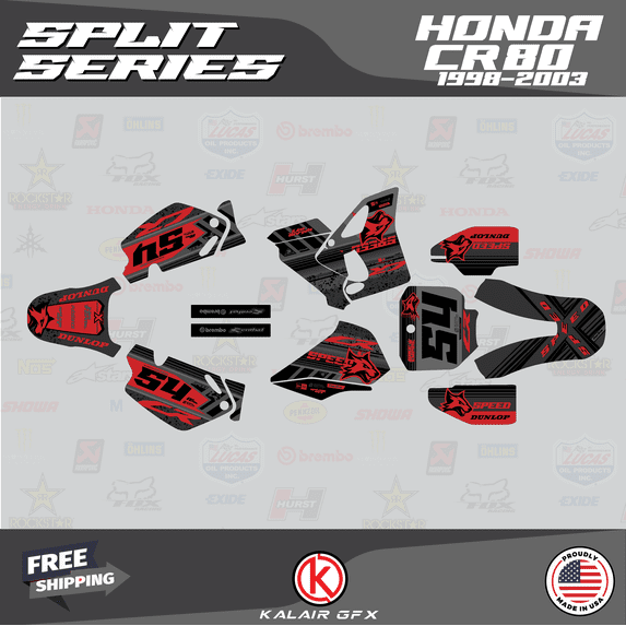 Kalair GFX Graphics Kit for Honda CR80 (1998-2003) Split Series