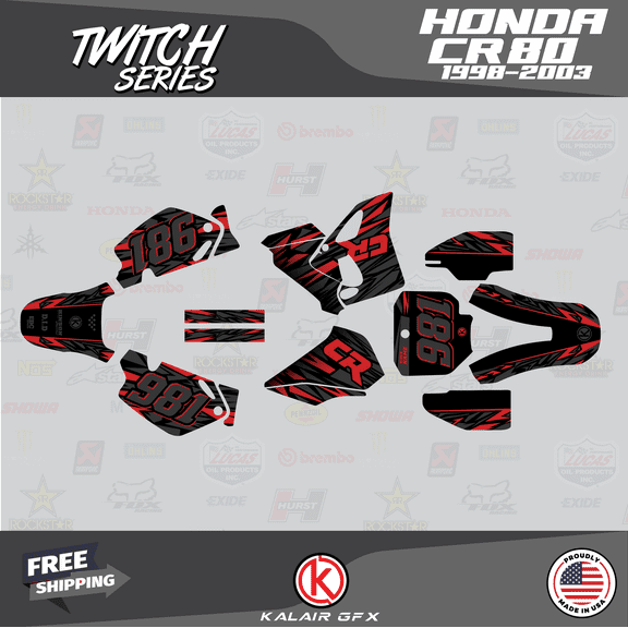 Kalair GFX Graphics Kit for Honda CR80 (1998-2003) Twitch Series