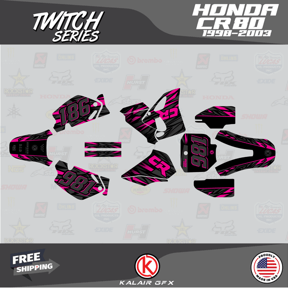 Kalair GFX Graphics Kit for Honda CR80 (1998-2003) Twitch Series