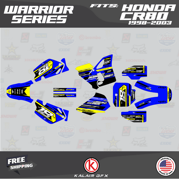 Kalair GFX Graphics Kit for Honda CR80 (1998-2003) Warrior Series