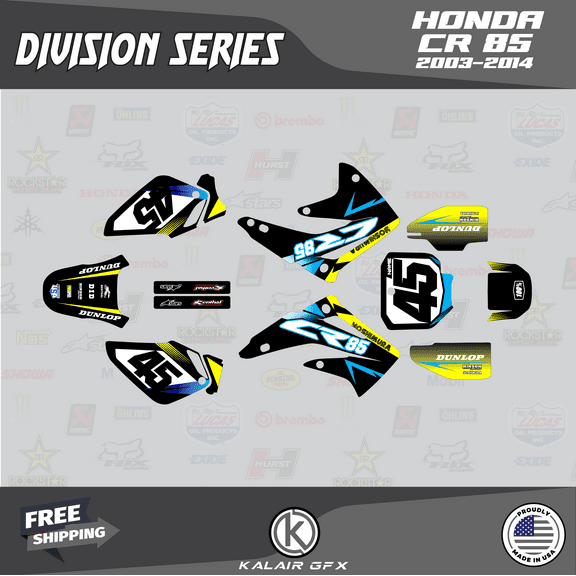 Kalair GFX Graphics Kit for Honda CR85 (2003-2014) Division Series