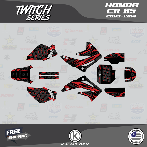 Kalair GFX Graphics Kit for Honda CR85 (2003-2014) Twitch Series