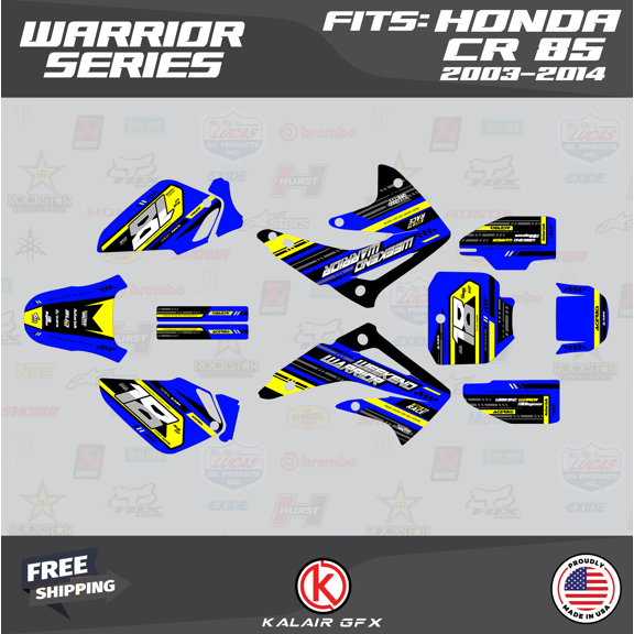 Kalair GFX Graphics Kit for Honda CR85 (2003-2014) Warrior Series
