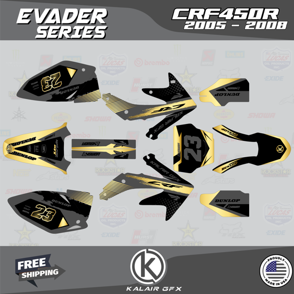 Kalair GFX Graphics Kit for Honda CRF 450R (2005-2007) Evader Series