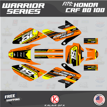 Kalair GFX Graphics Kit for Honda CRF100 (2004-2010) Warrior Series