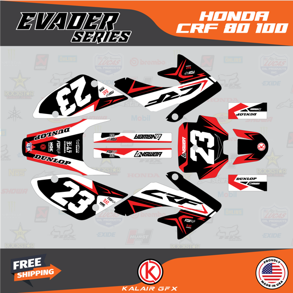 Kalair GFX Graphics Kit for Honda CRF100 (2011-2016) Evader Series