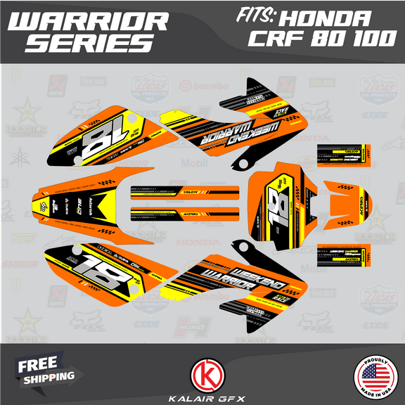 Kalair GFX Graphics Kit for Honda CRF100 (2011-2016) Warrior Series