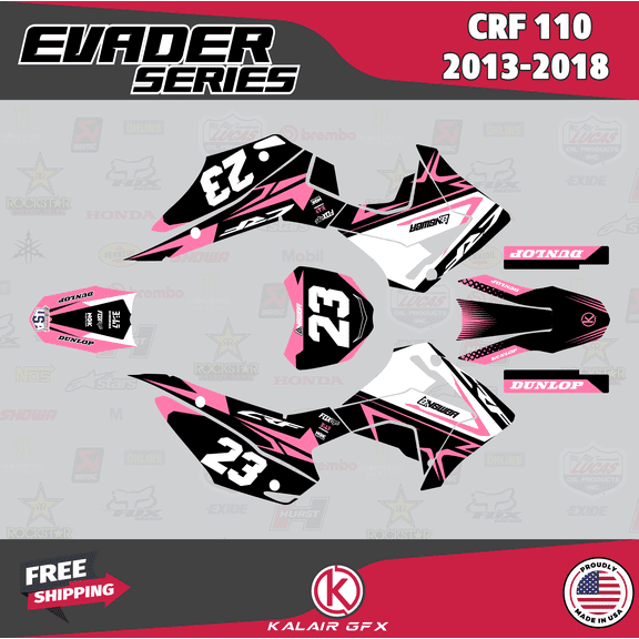 Kalair GFX Graphics Kit for Honda CRF110F (2013-2018) Evader Series