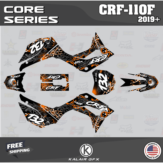 Kalair GFX Graphics Kit for Honda CRF110F (2019-2023) Core Series