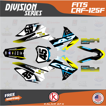 Kalair GFX Graphics Kit for Honda CRF125F (2013-2018) Division Series