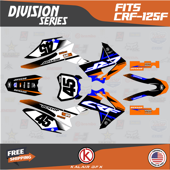 Kalair GFX Graphics Kit for Honda CRF125F (2013-2018) Division Series
