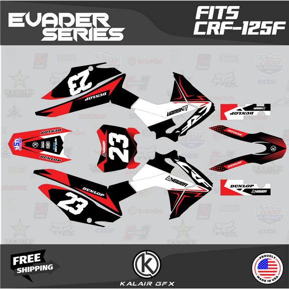 Kalair GFX Graphics Kit for Honda CRF125F (2013-2018) Evader Series