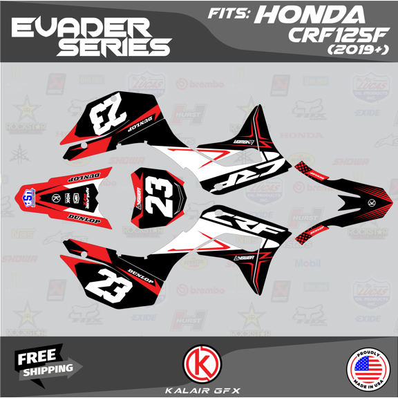 Kalair GFX Graphics Kit for Honda CRF125F (2019-2024) Evader Series