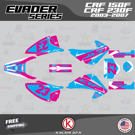 Kalair GFX Graphics Kit for Honda CRF150F (2003-2007) Evader Series