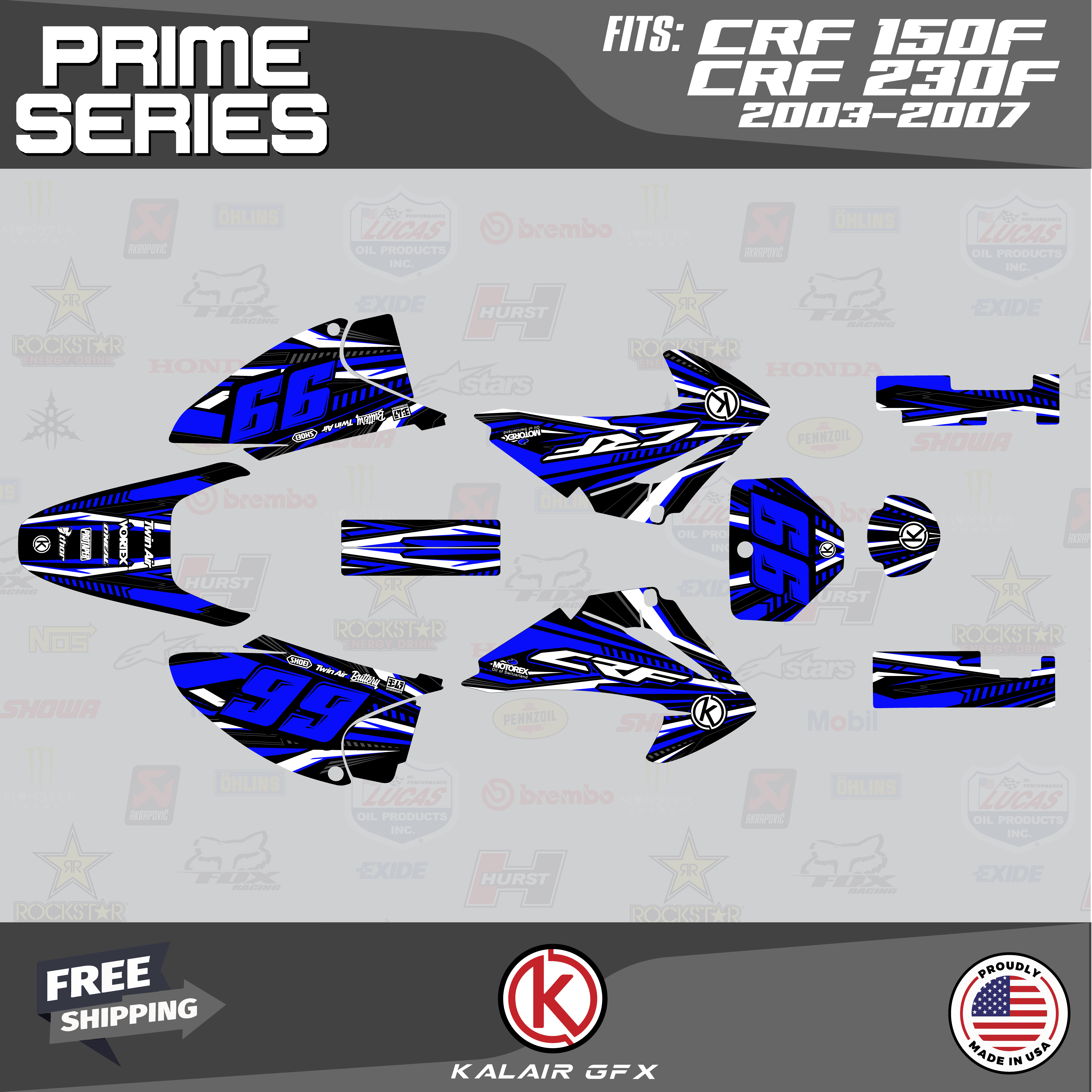 Kalair GFX Graphics Kit for Honda CRF150F (2003-2007) Prime Series ...