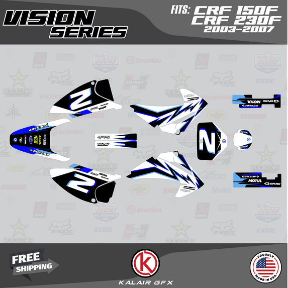 Kalair GFX Graphics Kit for Honda CRF150F (2003-2007) Vision Series
