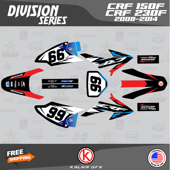 Kalair GFX Graphics Kit for Honda CRF150F (2008-2014) Division Series