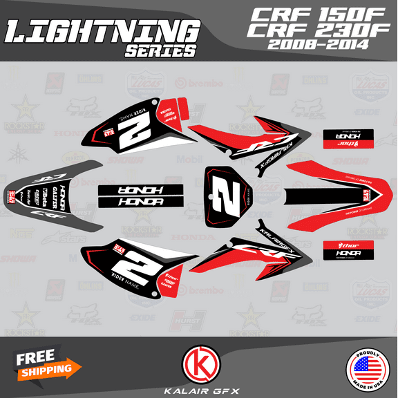 Kalair GFX Graphics Kit for Honda CRF150F (2008-2014) Lightning Series