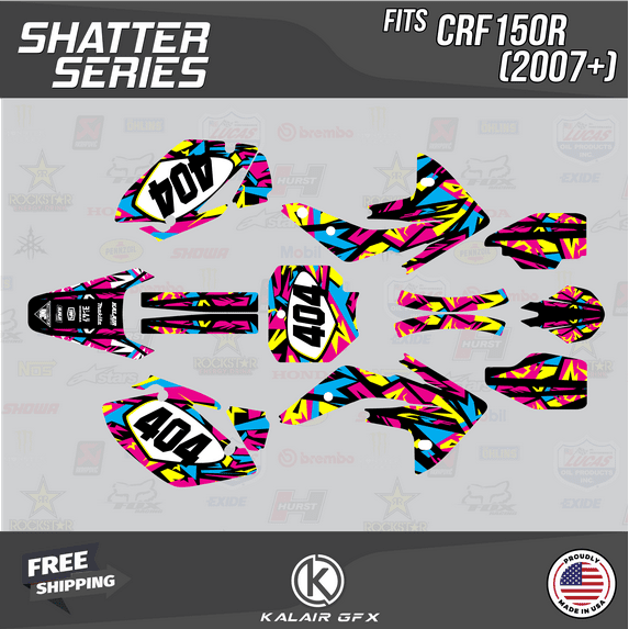 Kalair GFX Graphics Kit for Honda CRF150R (2007-2023) Shatter Series