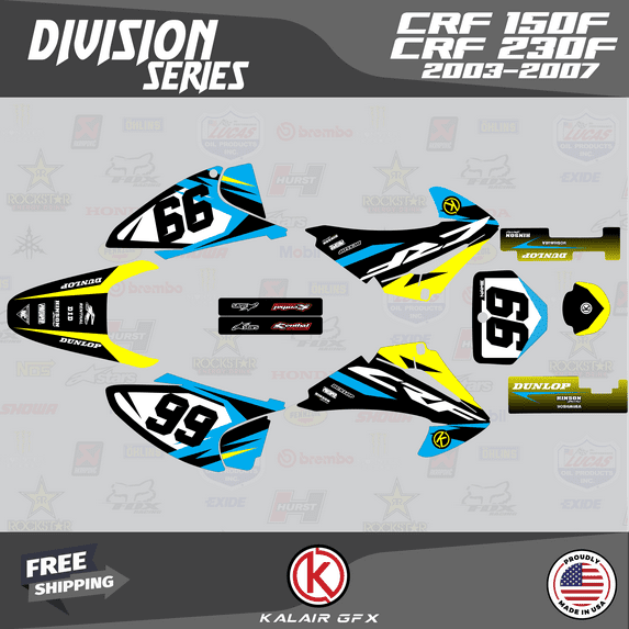 Kalair GFX Graphics Kit for Honda CRF230F (2003-2007) Division Series