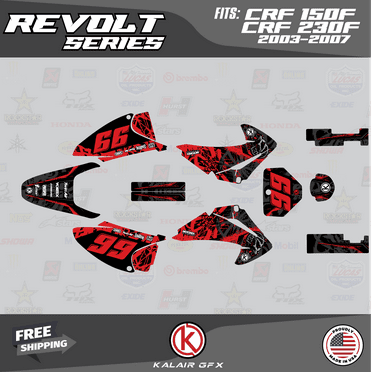 Kalair GFX Graphics Kit for Honda CRF230F (2003-2007) Revolt Series