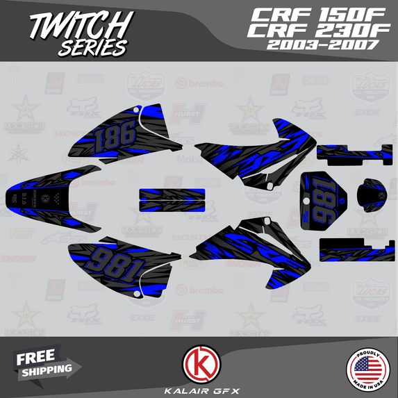 Kalair GFX Graphics Kit for Honda CRF230F (2003-2007) Twitch Series