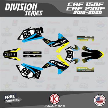 Kalair GFX Graphics Kit for Honda CRF230F (2015-2020) Division Series